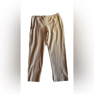 NWT Eileen Fisher Stretch Crepe Slim Ankle Pants, Wheat, Size XL